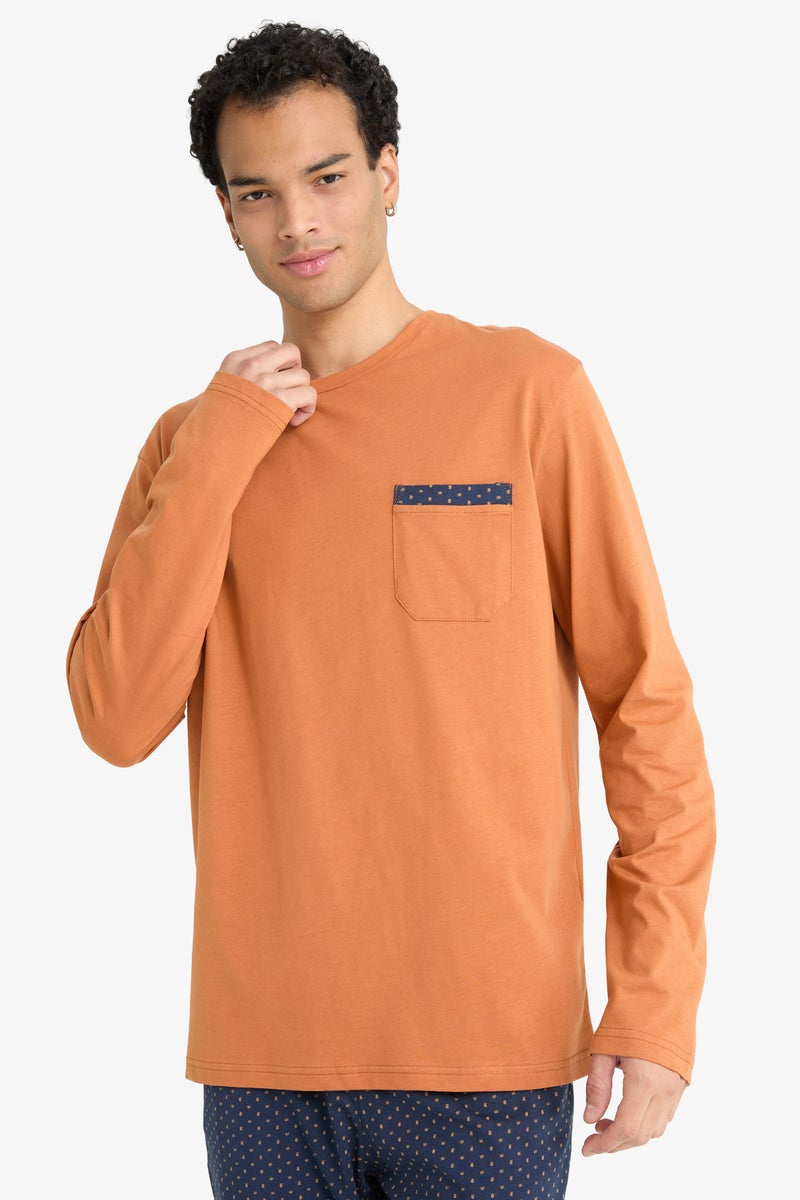 ديفاكتو طقم بيجاما قصة عادية وكم طويل - قطعتين - Image 3